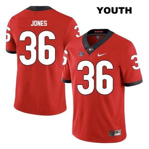 Youth Georgia Bulldogs NCAA #36 Garrett Jones Nike Stitched Red Legend Authentic College Football Jersey KHT4854KM